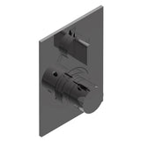 THG - Trim for THG thermostat with stop valve and 3-way diverter, rough part supplied with fixing box ref.5 600AE/US - Matt Graphite PVD