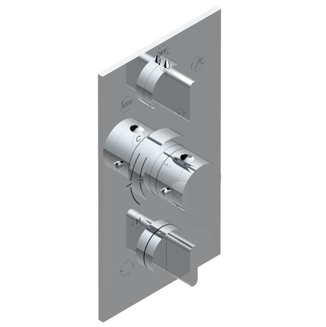 THG - Trim for THG thermostat 3 functions , with one off function and 2 outlets - rough part supplied with fixing box ref. .5 540AE/US - Umber PVD