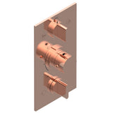 THG - Trim for THG thermostat 3 functions , with one off function and 2 outlets - rough part supplied with fixing box ref. .5 540AE/US - Blush PVD