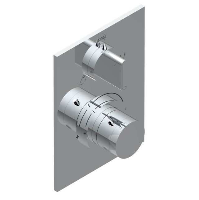 THG - Trim for THG thermostat with stop valve and 3-way diverter, rough part supplied with fixing box ref.5 600AE/US - Umber PVD