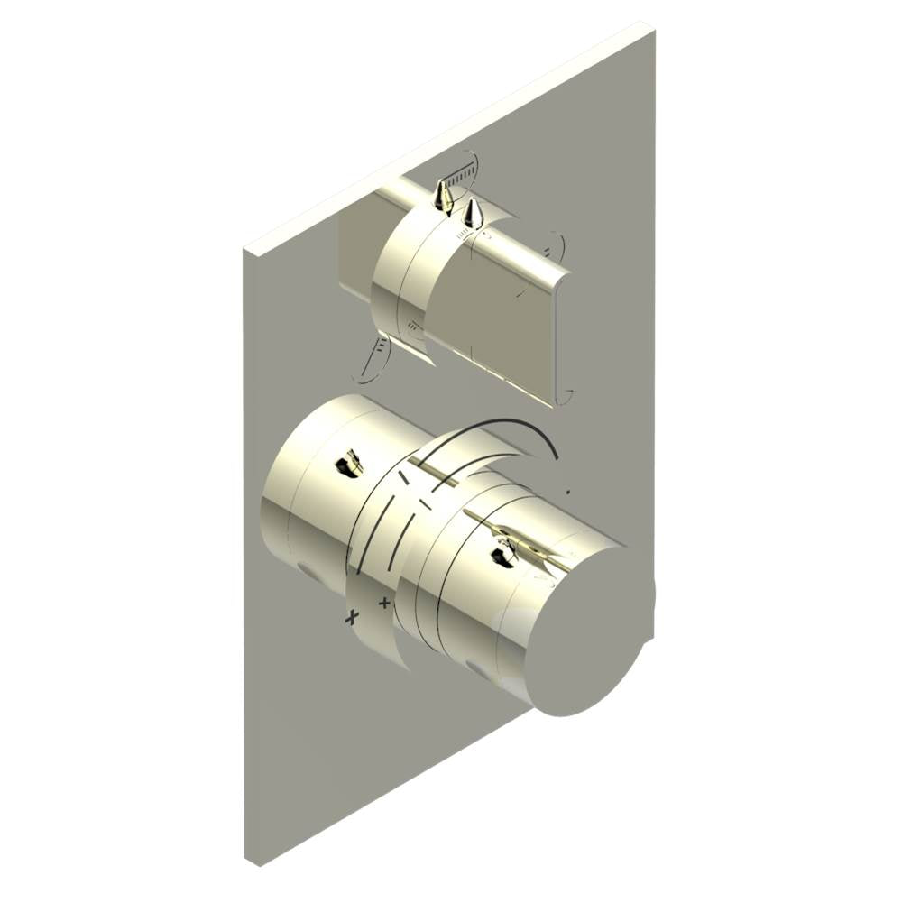 THG - Trim for THG thermostat with stop valve and 3-way diverter, rough part supplied with fixing box ref.5 600AE/US - Nickel Polished