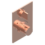 THG - Trim for THG thermostat with stop valve and 3-way diverter, rough part supplied with fixing box ref.5 600AE/US - Blush PVD