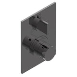THG - Trim for THG thermostat with stop valve and 3-way diverter, rough part supplied with fixing box ref.5 600AE/US - Matt Graphite PVD