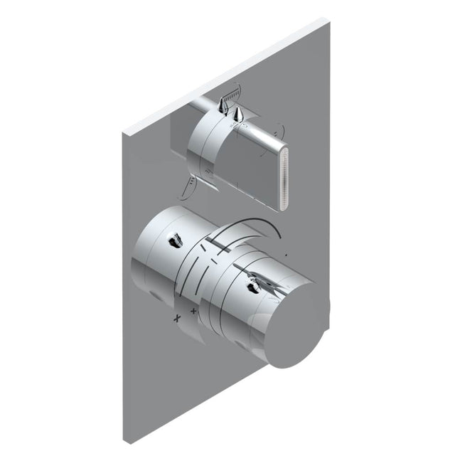 THG - Trim for THG thermostat with stop valve and 3-way diverter, rough part supplied with fixing box ref.5 600AE/US - Umber PVD