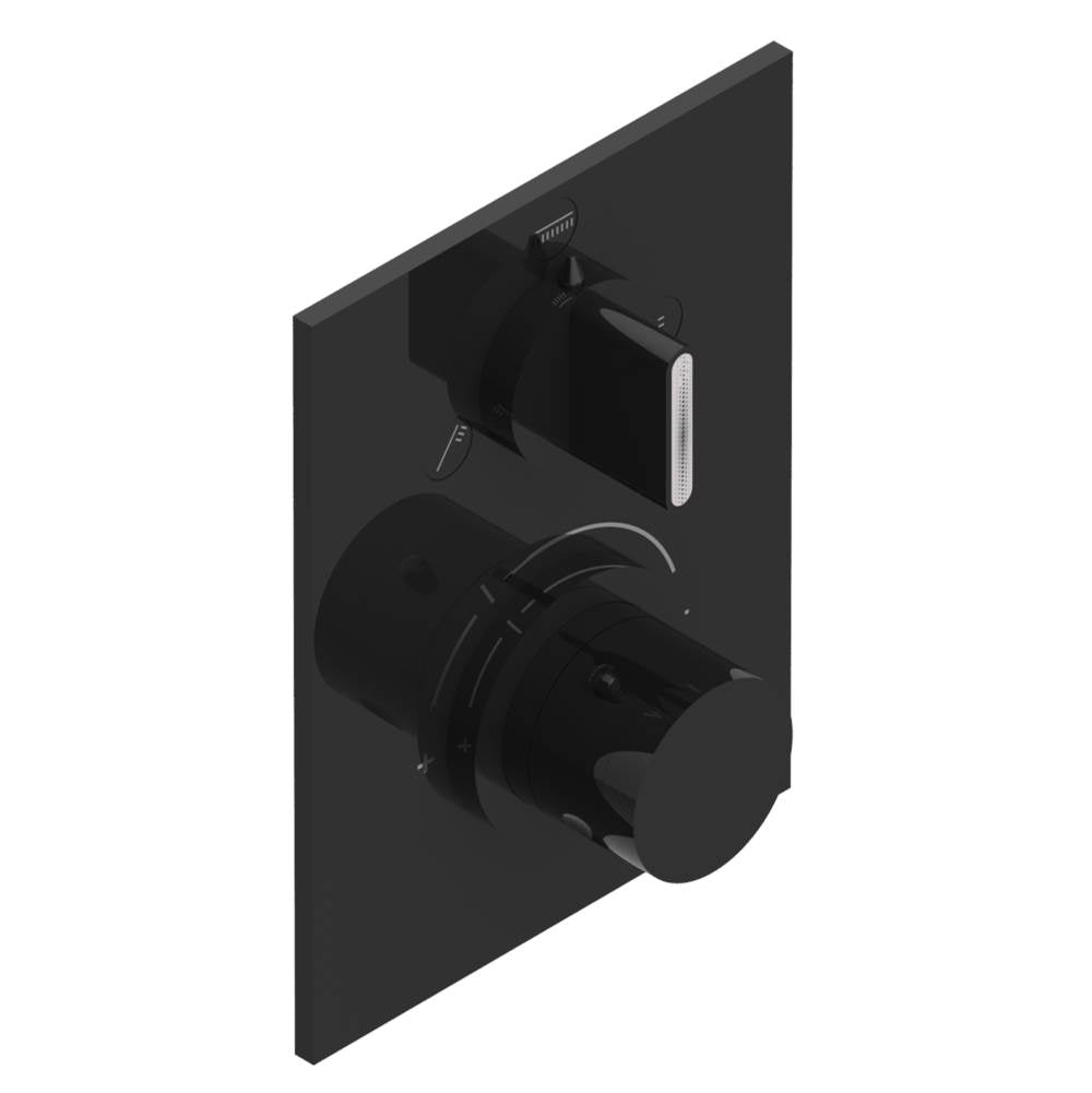 THG - Trim for THG thermostat with stop valve and 3-way diverter, rough part supplied with fixing box ref.5 600AE/US - Brown Bronze Color PVD