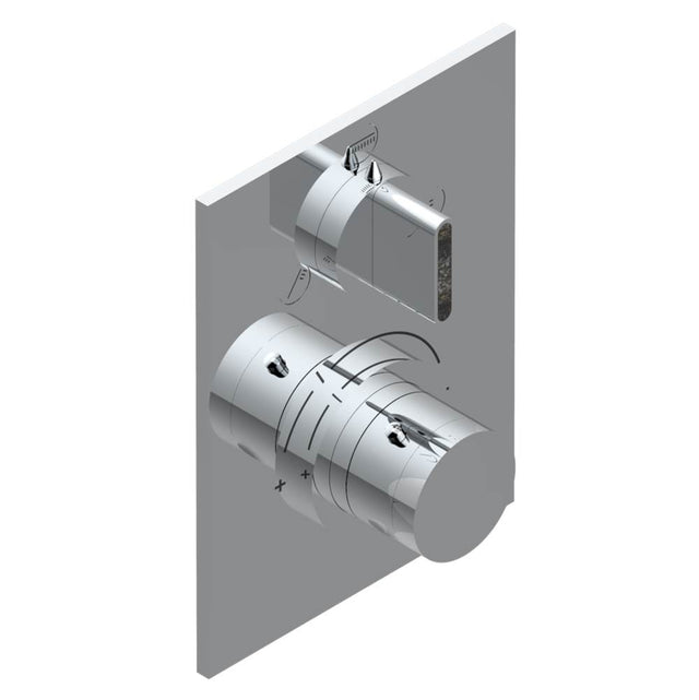 THG - Trim for THG thermostat with stop valve and 3-way diverter, rough part supplied with fixing box ref.5 600AE/US - Umber PVD