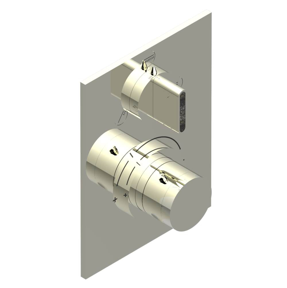 THG - Trim for THG thermostat with stop valve and 3-way diverter, rough part supplied with fixing box ref.5 600AE/US - Nickel Polished
