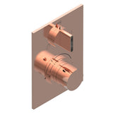 THG - Trim for THG thermostat with stop valve and 3-way diverter, rough part supplied with fixing box ref.5 600AE/US - Blush PVD