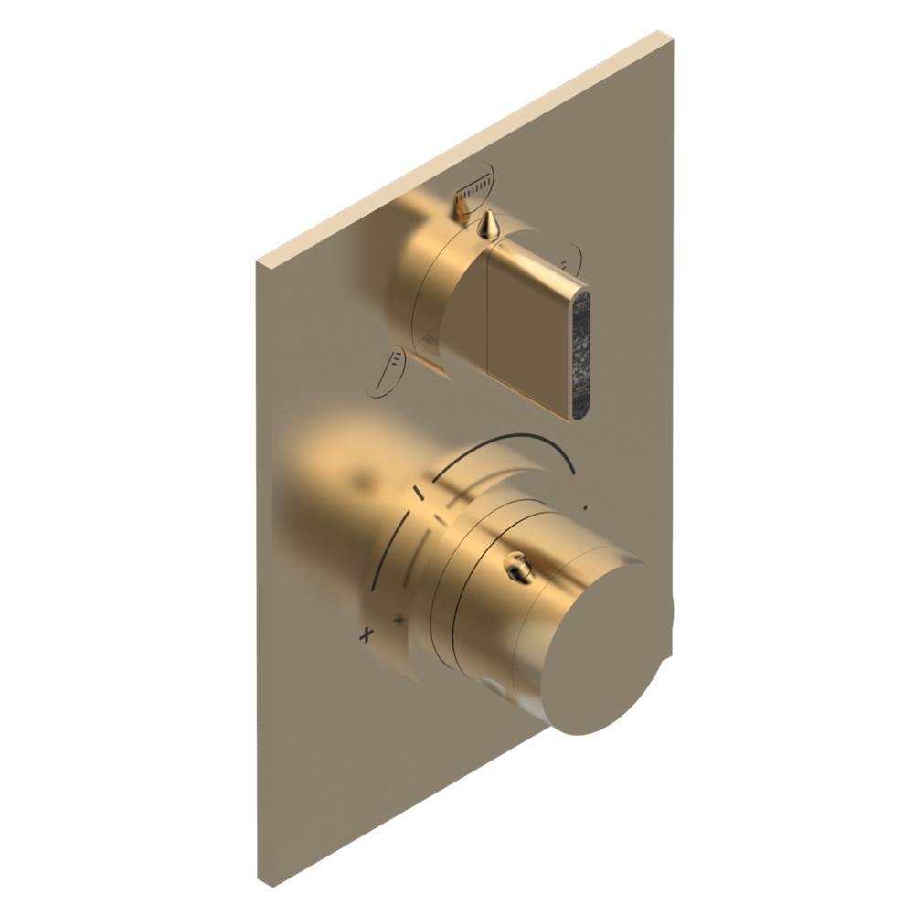 THG - Trim for THG thermostat with stop valve and 3-way diverter, rough part supplied with fixing box ref.5 600AE/US - Matt Umber PVD