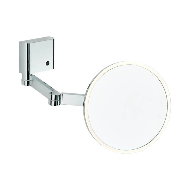 THG - Wall mounted Round Magnifying mirror (x5), double arm, Classe 1, LED illuminated with continuously adjustable light color 2700 - 5600 K - Matt Umber PVD
