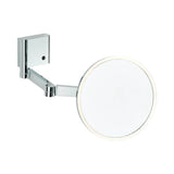 THG - Wall mounted Round Magnifying mirror (x5), double arm, Classe 1, LED illuminated with continuously adjustable light color 2700 - 5600 K - Matt Umber PVD