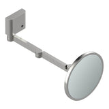 THG - Wall mounted Round Magnifying mirror (x5), double arm, Classe 1, LED illuminated with continuously adjustable light color 2700 - 5600 K - Matt Nickel (American Satin)