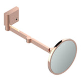 THG - Wall mounted Round Magnifying mirror (x5), double arm, Classe 1, LED illuminated with continuously adjustable light color 2700 - 5600 K - Blush PVD