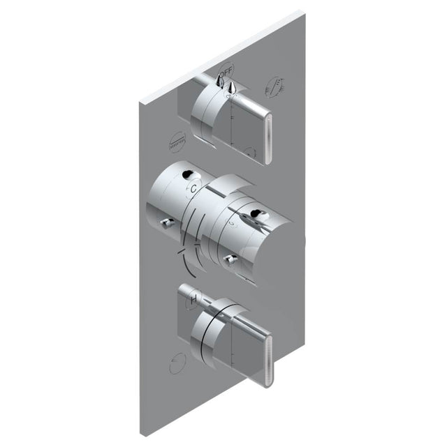 THG - Trim for THG thermostat 3 functions , with one off function and 2 outlets - rough part supplied with fixing box ref. .5 540AE/US - Umber PVD