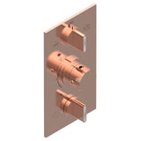 THG - Trim for THG thermostat 3 functions , with one off function and 2 outlets - rough part supplied with fixing box ref. .5 540AE/US - Blush PVD