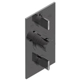 THG - Trim for THG thermostat 3 functions , with one off function and 2 outlets - rough part supplied with fixing box ref. .5 540AE/US - Matt Graphite PVD