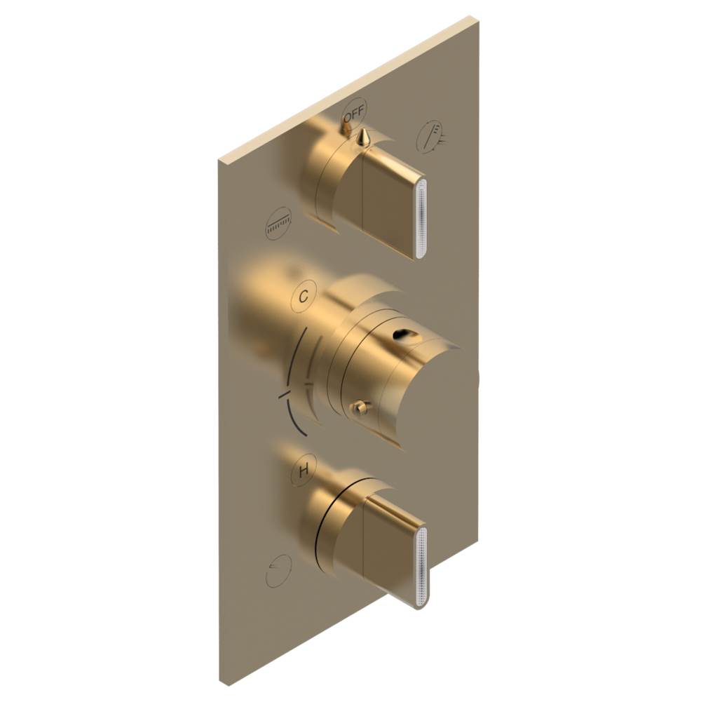 THG - Trim for THG thermostat 3 functions , with one off function and 2 outlets - rough part supplied with fixing box ref. .5 540AE/US - Matt Umber PVD