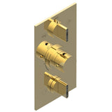 THG - Trim for THG thermostat 3 functions , with one off function and 2 outlets - rough part supplied with fixing box ref. .5 540AE/US - Gold Color PVD