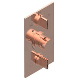 THG - Trim for THG thermostat 3 functions , with one off function and 2 outlets - rough part supplied with fixing box ref. .5 540AE/US - Blush PVD