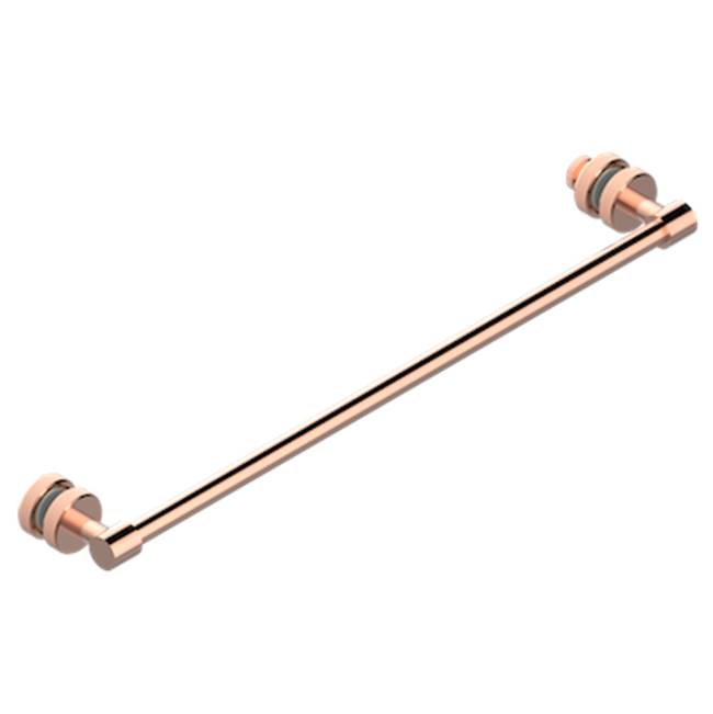 THG - Towel Rail With One Rail For Glass Door With Knob On Side And Escutcheon The Other Side - Blush PVD