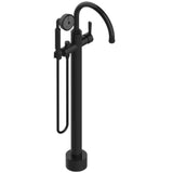 THG - Free-standing Single Lever Bath Mixer With Handshower With Easyclean System - Brown Bronze Color PVD