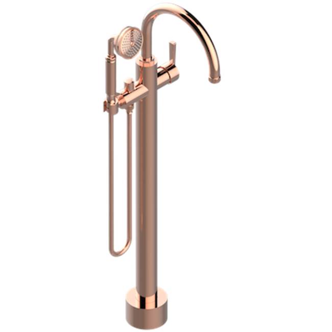 THG - Free-standing Single Lever Bath Mixer With Handshower With Easyclean System - Blush PVD