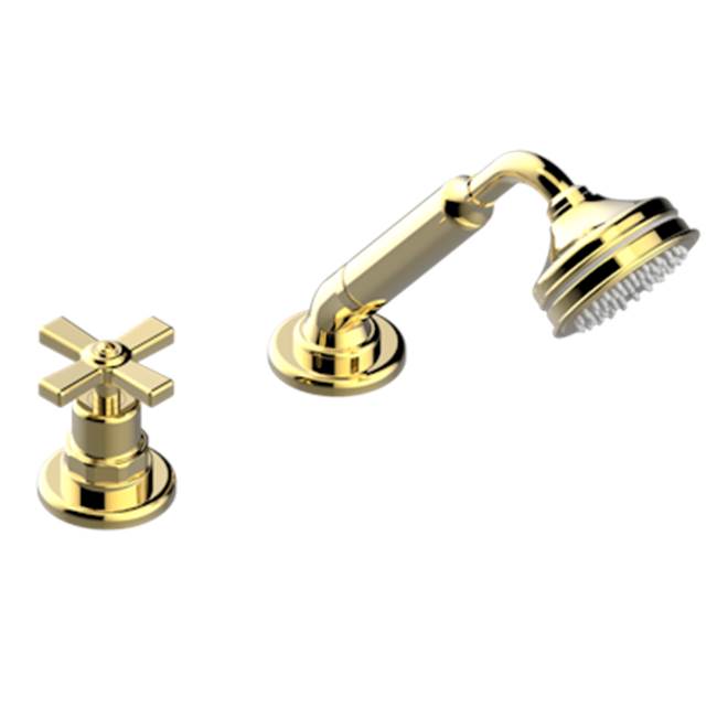 THG - Deck Mounted Mixer With Handshower, Progressive Cartridge - Gold Polished