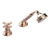 THG - Deck Mounted Mixer With Handshower, Progressive Cartridge - Blush PVD