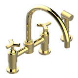 THG - Two Hole Bridge Kitchen Faucet With Side Spray - Gold Polished