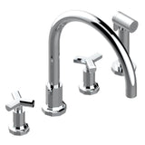 THG - Three Hole Kitchen Faucet With Side Spray - Matt Umber PVD