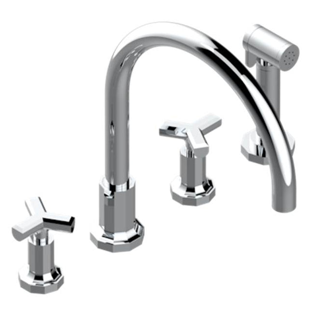 THG - Three Hole Kitchen Faucet With Side Spray - Matt Umber PVD