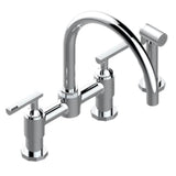 THG - Two Hole Bridge Kitchen Faucet With Side Spray - Matt Umber PVD