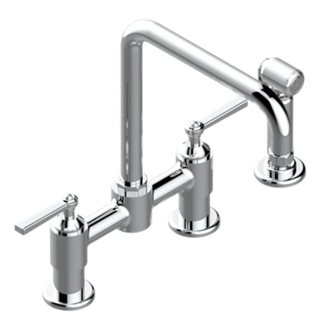 THG - Two Hole Bridge Kitchen Faucet With Side Spray - Matt Umber PVD