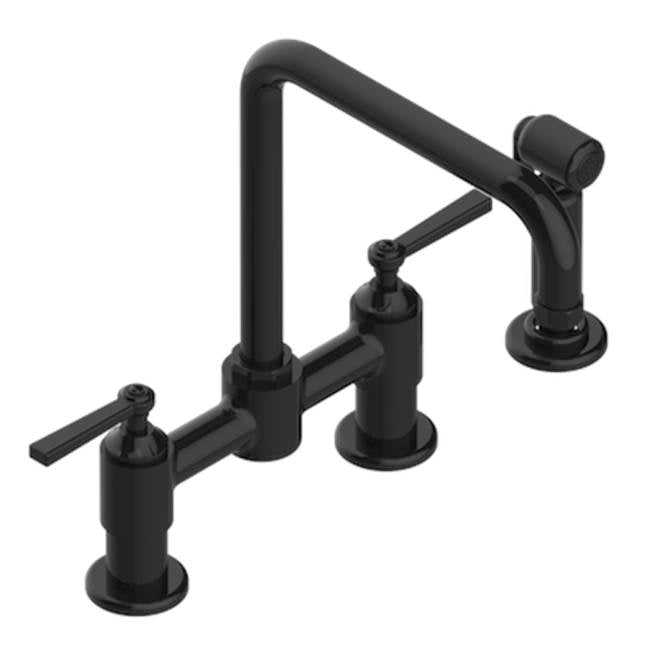 THG - Two Hole Bridge Kitchen Faucet With Side Spray - Brown Bronze Color PVD