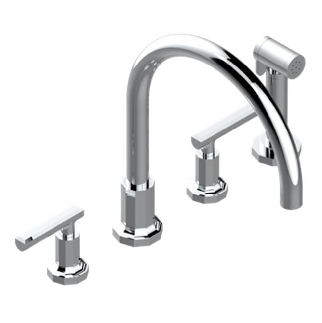 THG - Three Hole Kitchen Faucet With Side Spray - Matt Umber PVD