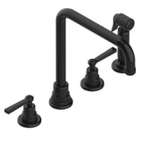 THG - Three Hole Kitchen Faucet With Side Spray - Brown Bronze Color PVD