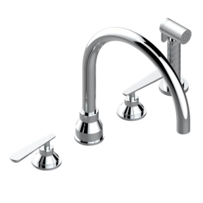 THG - Three Hole Kitchen Faucet With Side Spray - Matt Umber PVD
