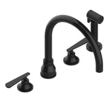THG - Three Hole Kitchen Faucet With Side Spray - Brown Bronze Color PVD
