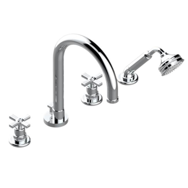 THG - Roman Tub Set With Diverter Spout And Handshower, 3/4'' Valves - Matt Umber PVD