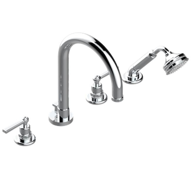 THG - Roman Tub Set With Diverter Spout And Handshower, 3/4'' Valves - Matt Umber PVD