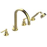 THG - Roman Tub Set With Diverter Spout And Handshower, 3/4'' Valves - Gold Polished