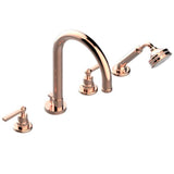 THG - Roman Tub Set With Diverter Spout And Handshower, 3/4'' Valves - Blush PVD