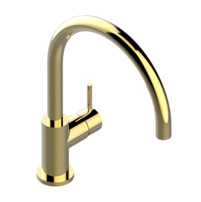 THG - Single Hole Kitchen Faucet With Swivel Spout - Gold Polished
