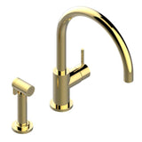 THG - Single Hole Mixer With Swivel And Side Spray - Gold Polished