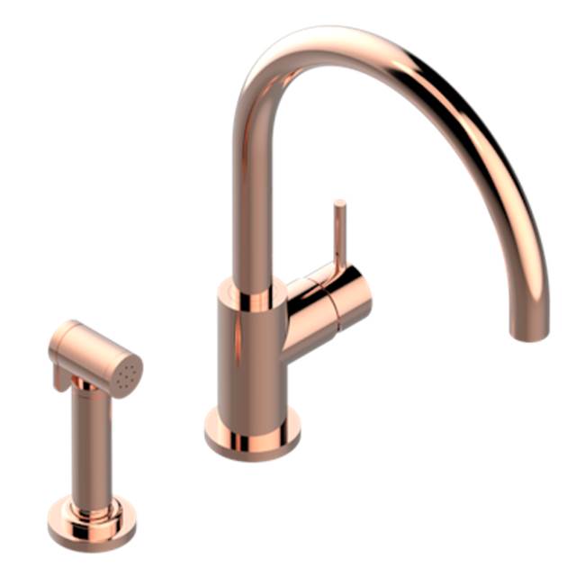 THG - Single Hole Mixer With Swivel And Side Spray - Blush PVD
