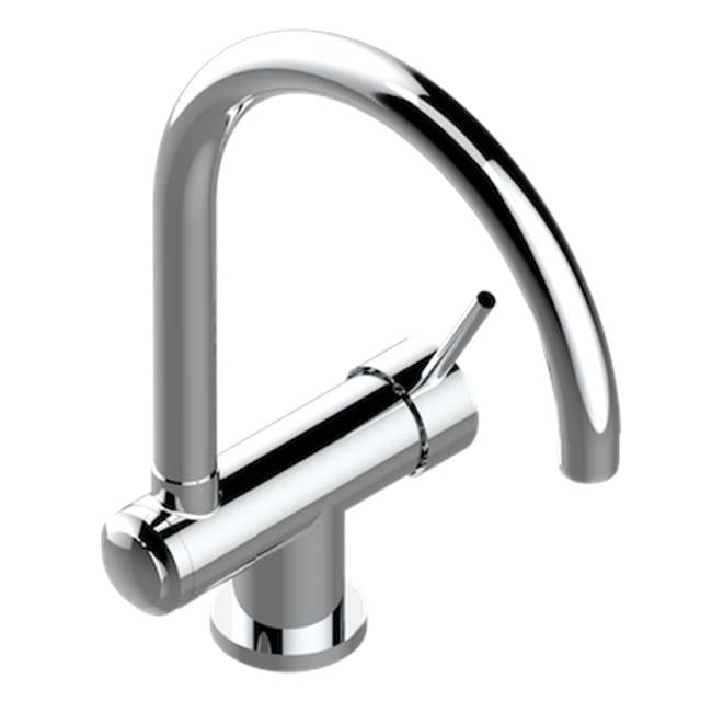 THG - Single Hole Kitchen Faucet With Movable Spout For Window Opening - Matt Umber PVD