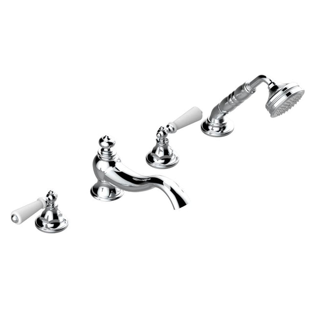THG - Roman tub set with divertor spout and handshower, 3/4'' valves - Matt Umber PVD
