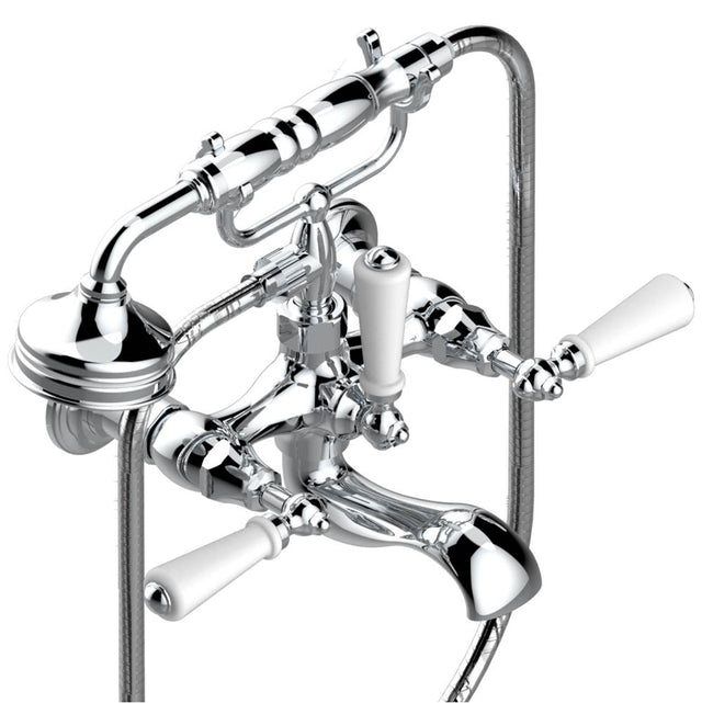 THG - Exposed tub filler with cradle handshower, wall mounted - Matt Umber PVD