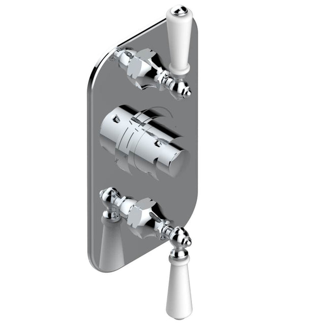 THG - Trim for THG thermostatic valve 2 volume controls, rough part supplied with fixing box ref. 5 400AE/US - Matt Umber PVD