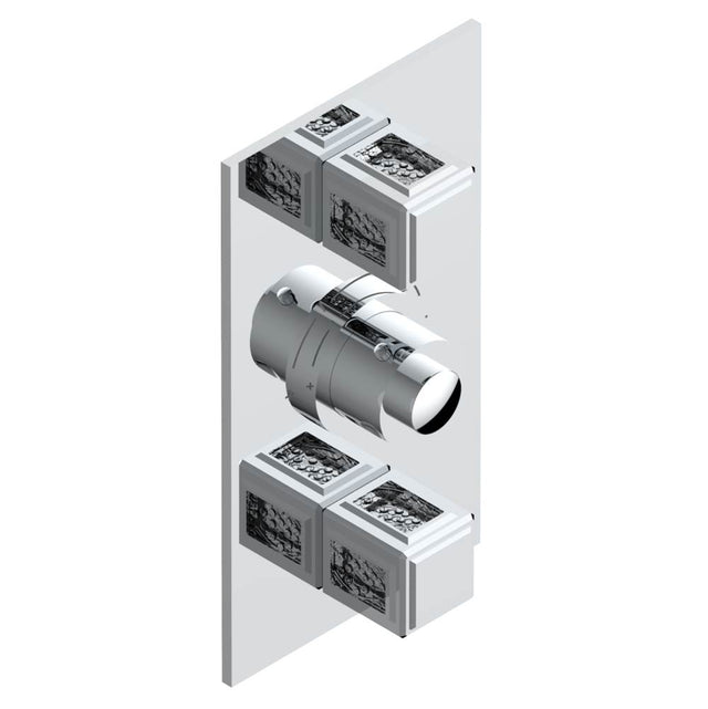 THG - Trim for THG thermostatic valve 2 volume controls, rough part supplied with fixing box ref. 5 400AE/US - Matt Umber PVD